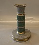 1 pcs in stock457-3338 RC Grey candlestick with green and gold 18 cm Royal Copenhagen ...
