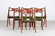 Hans J. Wegner 
(1914-2007)
6 saw bench 
chairs CH 29 
made of teak
with green ...