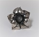 Georg Jensen. Sterling silver ring (925). Design Regitze Overgaard. Model 562B with gray ...