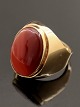 14 carat gold ring size 56-57 with agate weight 12.3 grams from jeweler Rudolf Andersen Aabenraa ...