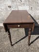 Folding table with 2 side plates and drawer in painted pine. Fine patinated condition. ...