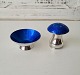 Salt & pepper 
set in sterling 
silver and blue 
enamel
Stamp: ELH - 
Sterling - 
Denmark
Measure ...