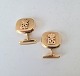 Pair of vintage cufflinks with the Royal Life Guards' logo in 14 kt gold made by Hermann ...
