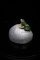Royal Copenhagen porcelain figure of small seed sitting on stone.H:3,5cm. Dia: 4,4cm. ...