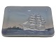 Large Bing & 
Grondahl square 
dish decorated 
with the School 
ship called 
Danmark.
The factory 
...