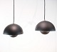 Set of 2 grey 
ceiling lamps, 
model flowerpot 
VP1, designed 
by Verner 
Panton in 1968. 
They are ...