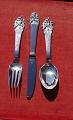 The swineherd 
children's cutlery of Danish solid silver. Set 
spoon, knife & fork