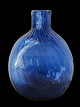 A Norwegian blue coloured glass hipp flask. Last half of the 19th century. H. 10,5 cm. W. 8 ...