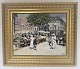 Bing & 
Grondahl. 
Porcelain 
painting. Motif 
by Paul 
Fischer. Höjbro 
Plads seen 
towards ...