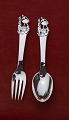 The Brave Tin Soldier children's cutlery of Danish 

solid silver. Set spoon & fork
