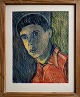 FL. Strange Oil 
Chalk Painting 
1952. Framed 
with 
passsepartout 
in pine wood 
frame.
Dimensions: 
...