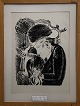 Axel Salto. Lithograph from 1918. Pine wood frame with passerpartout. Dimensions: 45.5 x 34.5 ...