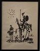 Print of Pablo Picasso - Don Quicholte. Framed with black wooden frame. Dimensions: 53 x 41 cm.