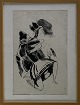 Axel Salto Lithograph from magazine Klingen 1917-1920. Framed with fitting part in oak frame. ...