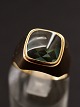 14 carat gold ring size 66 with green gemstone weight 9.3 grams from jewels Peter Christensen ...