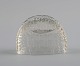 Early Lalique Cassis menu holder in clear art glass with flower basket in relief. Ca. ...