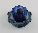 GABRIEL ARGY-ROUSSEAU (1885-1963), France. Small bowl in blue art glass modeled with flower. ...