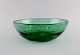 Scandinavian glass artist. Unique bowl in green mouth-blown art glass. Mid-20th ...
