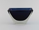 Harry Moilanen 
(1931-1991) for 
Nuutajärvi 
Notsjö. Vase in 
dark blue and 
clear 
mouth-blown art 
...