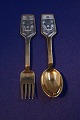 Michelsen set Christmas spoon and fork 1973 of Danish ...