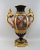 Wien, Austria. Colossal porcelain decorative vase with hand-painted classicist motifs and gold ...