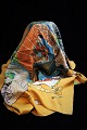 Original classic Vintage Hermes silk scarf from the 70s in beautiful colors with horses, woman ...