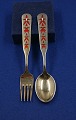 Michelsen Christmas spoon and fork 1957 of Danish gilt ...
