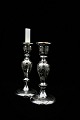 A pair of  fine 
Swedish 1800 
century 
candlesticks in 
poor man's 
silver (Mercury 
Glass) with 
fine ...