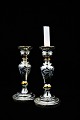 A pair of fantastic fine Swedish 1800s candlesticks in poor man's silver (Mercury Glass) with ...