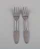 Gundorph Albertus for Georg Jensen. Two Mitra pastry forks in stainless steel. 
1970s.
