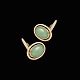 Hans Hansen. 14k Gold Cufflinks with Jade #227.Designed by Bent Gabrielsen and crafted by Hans ...
