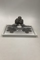 Royal Copenhagen Art Nouveau Inkwell Set with 3 Owls and 1 mouse No. 2177