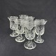 Height 13 cm.Six finely decorated wine glasses from the middle of the 19th century.The ...