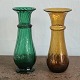 Two Danish mouth-blown baluster-shaped Zwibelglas / Hyacinth glass Green.Zwibelglas/Hyacinth ...