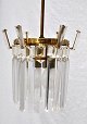 Art deco 
silver-plated 
ceiling lamp 
with prisms, 
approx. 1920 - 
1930, Denmark. 
Top part with 6 
...