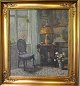 Holm, Ludvig 
(1884 - 1954) 
Denmark: 
Interior. Oil 
on canvas. 
Signed. 57 x 49 
cm.
Framed in a 
...