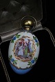 1800 century perfume bottle in porcelain with hand-painted motif , gold decoration and brass ...