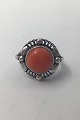 Georg Jensen Sterling Silver Ring No. 1 Coral  (1930-1945) Ring Size 54 (US 6 3/4) Weight 5.0 gr ...
