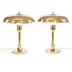 Pair of Danish mid century brass lamps circa 1950H: 34cm. D: 26cm