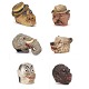 Set of six decorative full size masks from an Italian theater group circa 1930-40