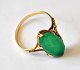 14 carat red 
gold ring with 
green 
tourmaline, 
20th century 
Denmark. Size: 
60. Weight: 2.8 
...