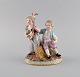 Antique Meissen Porcelain Figurine. Young couple at harvest party. Late 19th century.Measures: ...