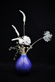 Aluminia Marselis blue glazed earthenware vase. Height: 13.5 cm.
