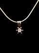 Sterling silver necklace 41.5 cm. with pendant star with clear stone item no. 503219