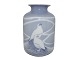 Small Bing & Grondahl vase with two white doves.The factory mark tells, that this was ...