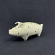 Length 20 cm.Nice old piggy bank in beige glazed pottery with green dots.It is stamped ...