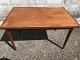 Teak veneer dining table with solid teak legs and 2 pull-out tops. Danish modern from the 1960s. ...