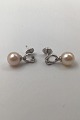 Georg Jensen 18K Whitegold Earrings Magic Pearl and Diamonds Regitze Overgaard Measures  L 1.8 ...