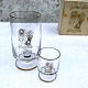 Holmegaard, Weihnachtsglas, 1963, groß 13,5 cm hoch, 7 cm im Durchmesser, klein 6,5 cm hoch, 5 ...