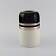 Peter Winquist for Arabia. Modernist vase in glazed ceramics with silver decoration. Finnish ...